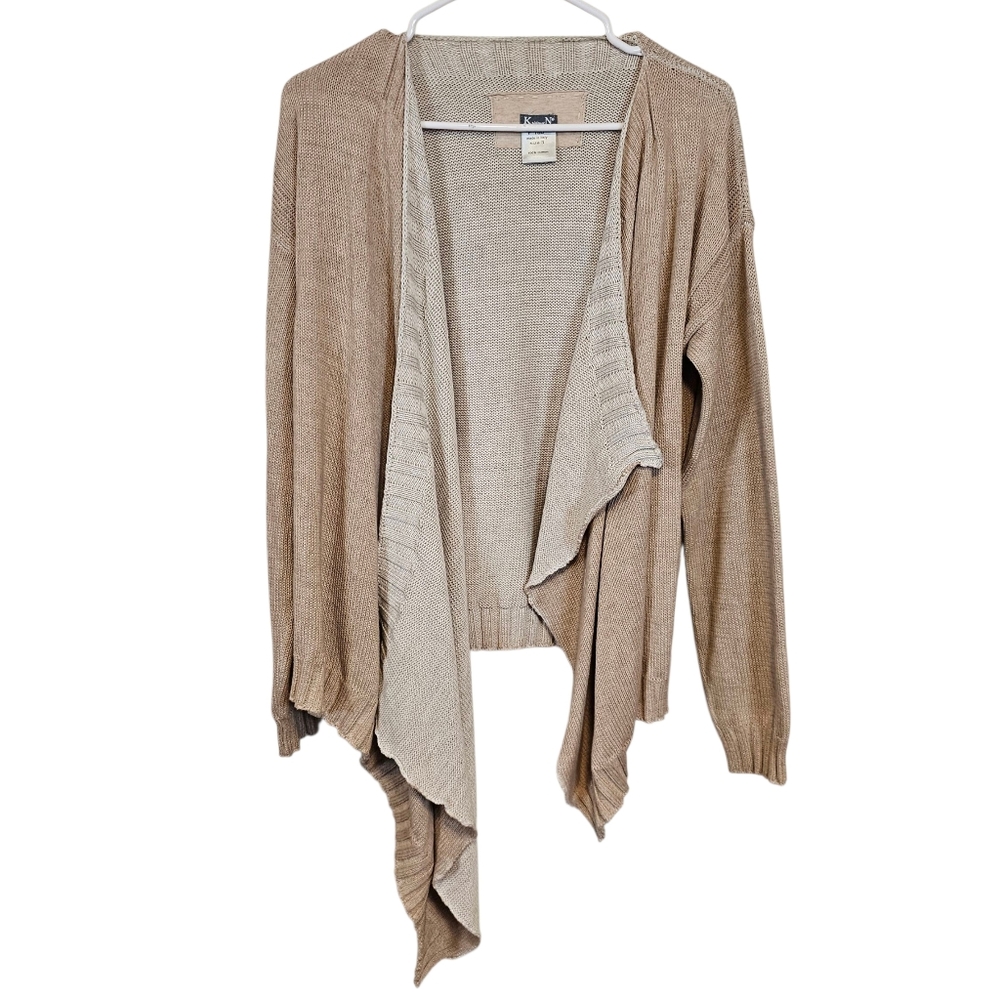 Tan Open Front Cardigan